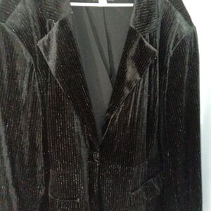 Ava & Viv Black Velvet Blazer - 3X